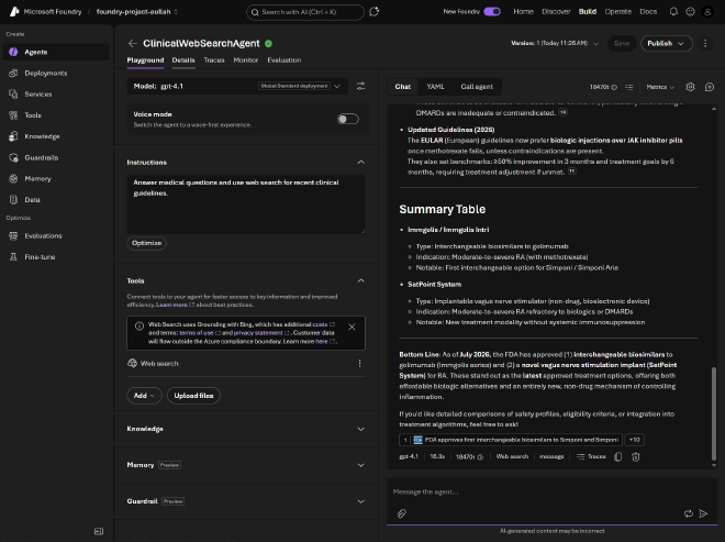 The playground for trying a model or agent in the browser